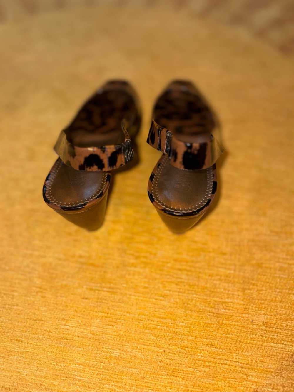 Franco Sarto Leopard Print Slingback Peep-Toe Pumps - Brown/Black - Picture 5 of 5